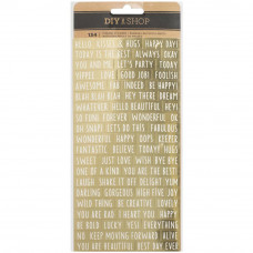 Стикеры золотые DIY Shop 3 Wordfetti Stickers от American Crafts 