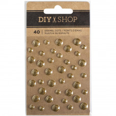 Набор Дотс от  American Crafts «DIY Shop 3 Enamel Dots Stickers-Gold»