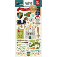 Чипборд с фольгированием - Chipboard Stickers with Foil Accents - Prince - Once Upon A Time - Echo Park