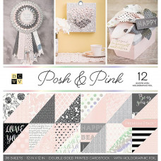 Набор бумаги Posh & Pink W/Holographic Foil DCWV Double-Sided Paper Stack 12"X12" 36/Pkg 	