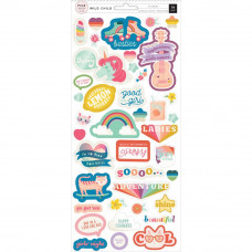 Набор стикеров Wild Child Girl Cardstock Stickers 5.5"X11" 2/Pkg от Pink Paislee 