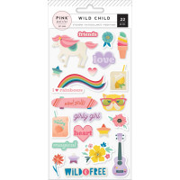 Набор паф стикеров "Wild Child Puffy Stickers Girl" от Pink Paislee 