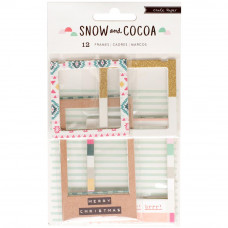 Набор рамок - Chipboard Frames with Glitter Accents - Snow and Cocoa - Crate Paper 