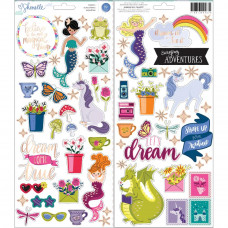 Набор наклеек Accent & Phrase Shimelle Head In The Clouds Stickers 6"X12" от American Crafts