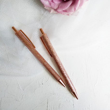 Ручка "Розовое золото с глиттером"