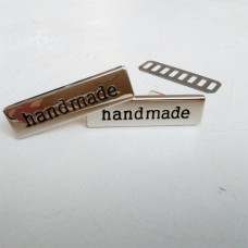 Лейбл "Handmade", цвет серебро