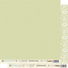 Бумага для скрапбукинга "Весенний Зеленый" , коллекция "Шебби Шик Базовая"