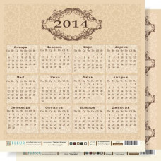Лист бумаги для скрапбукинга "Календарь" , коллекция "Винтаж Базовая"