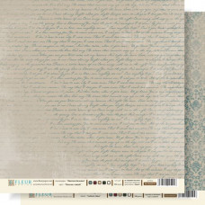 Лист бумаги для скрапбукинга "Письма: Синий" , коллекция "Винтаж Базовая"