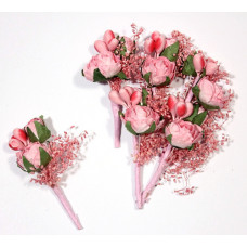 Цветки из бумаги БУКЕТИК С РОЗОЧКАМИ розовый