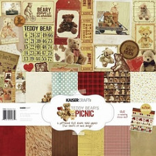 Набор бумаги от  Kaisercraft "Teddy Bears Picnic Paper 12"   наклейки