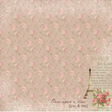 Бумага для скрапбукинга 30,5х30,5 Французское Путешествие Романтика Парижа