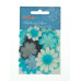 Набор цветочков из шелковичной бумаги 10 шт, светло голубой
