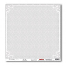 Бумага для скрапбукинга Свадебная Серый 1 (матовая)