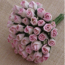 Розы бутоны «Бело-розовые»