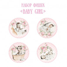Набор фишек для скрапбукинга "Baby girl"